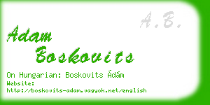 adam boskovits business card