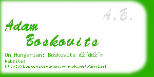 adam boskovits business card